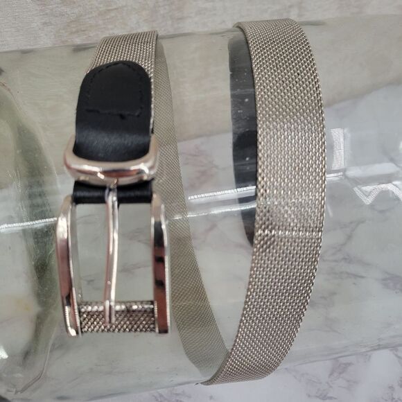 Donna Katz Vintage Chainmail / Metal Mesh Belt Silver Toned Women's Large - Picture 3 of 10